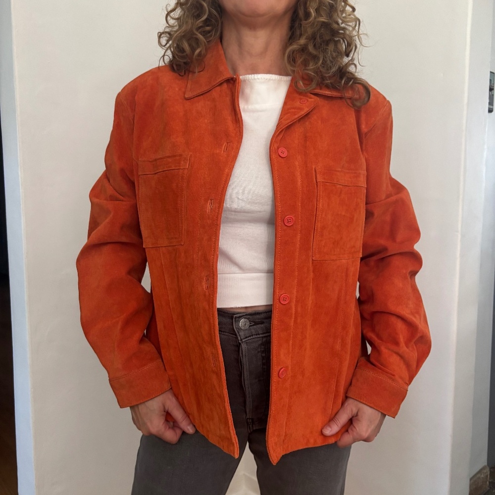 Wilsons Orange Suede Shacket